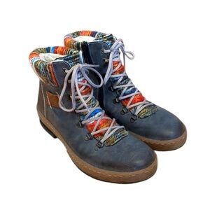 Rieker Felicitas 43 Lace-up Side Zip Ankle Bootie size 9.5